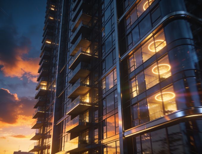 Real estate tower development render