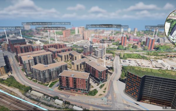Real-time digital twin of Salford, Manchester